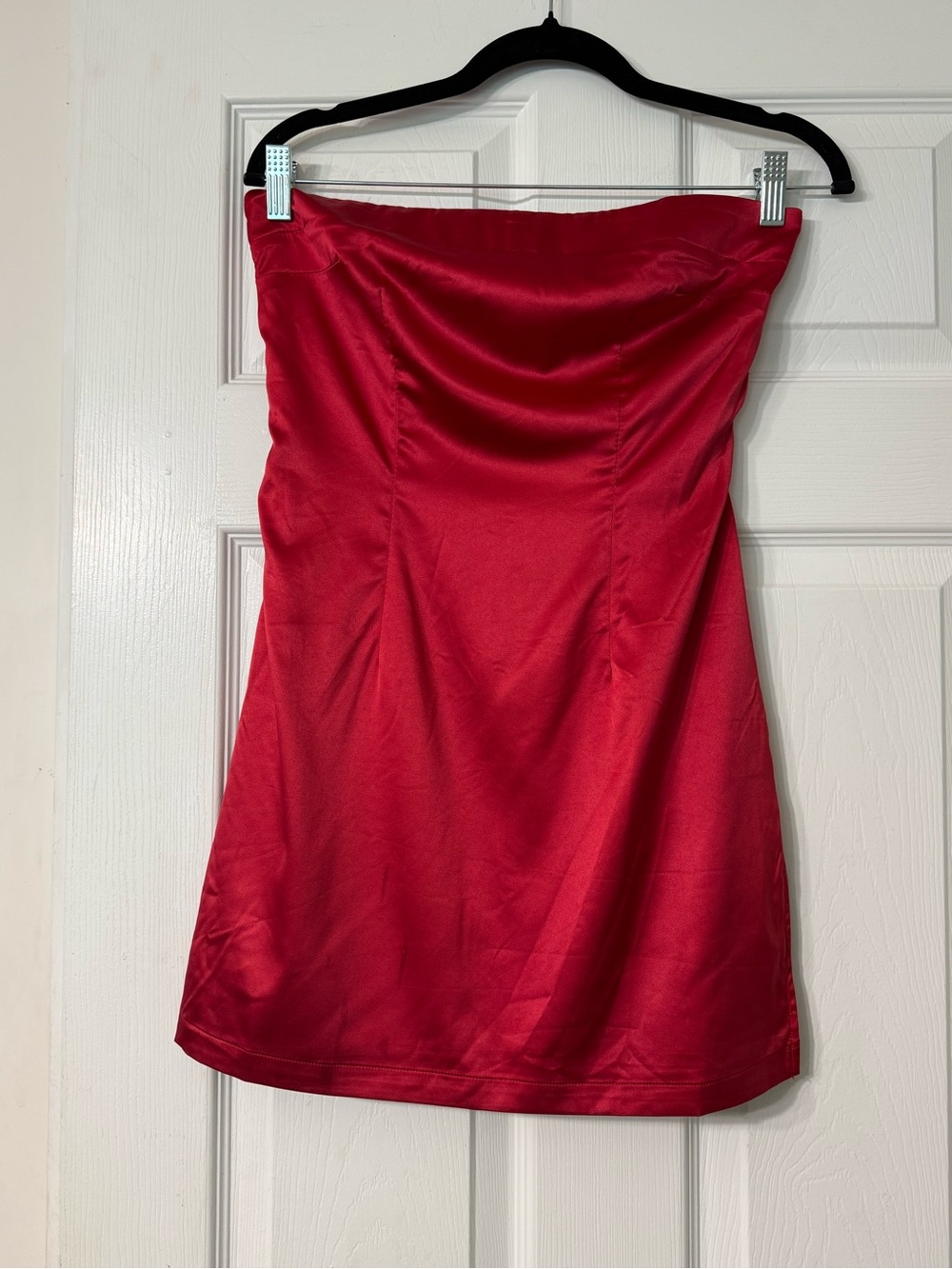 NWT Revolve Superdown Red Satin Strapless Mini Dress